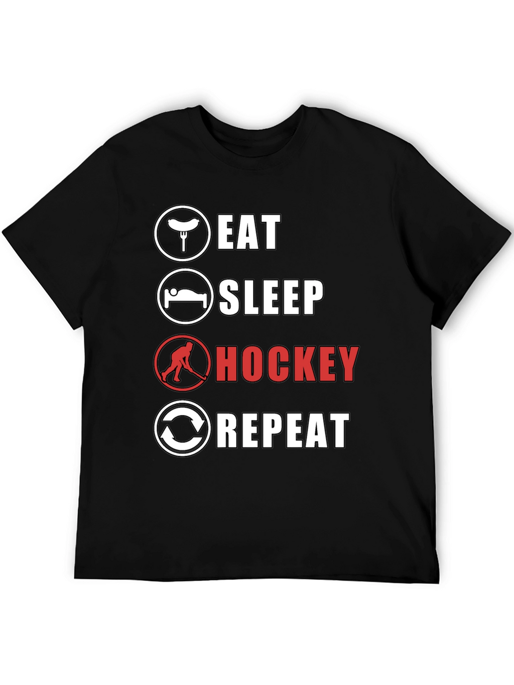 Eat Sleep Hockey Repeat Graphic Tee