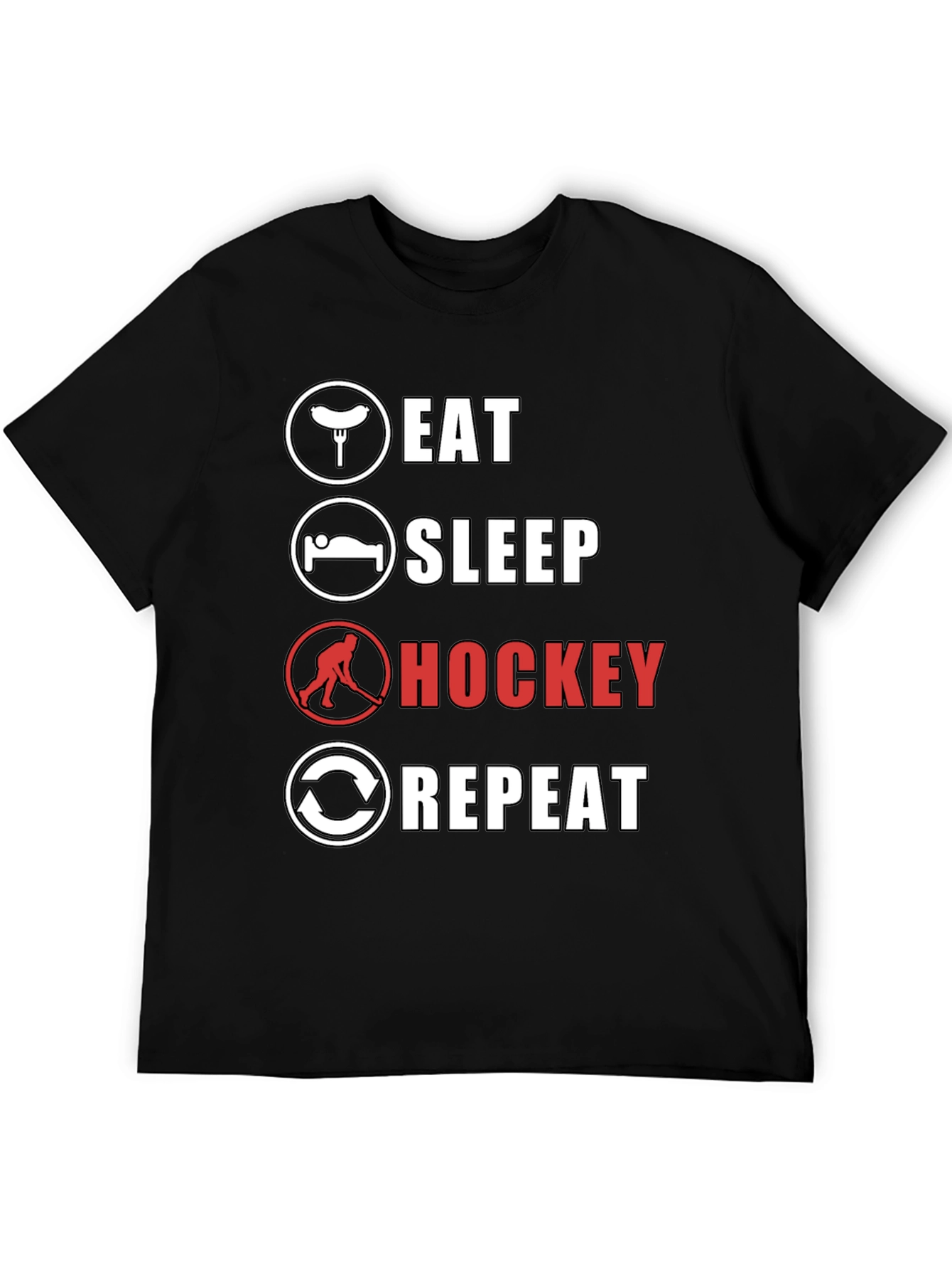 Eat Sleep Hockey Repeat Graphic Tee