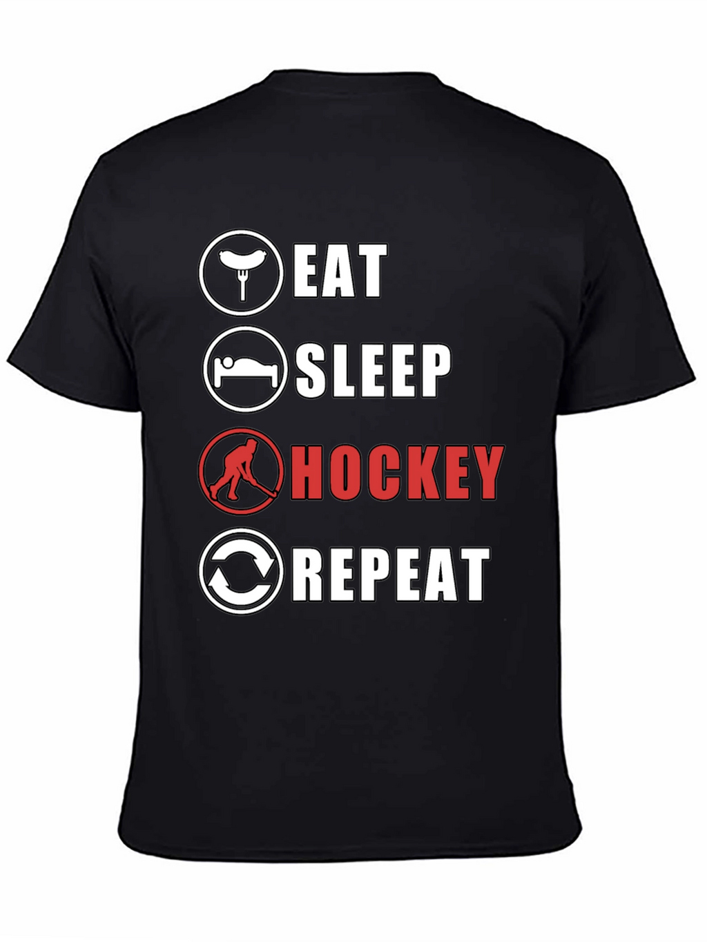 Eat Sleep Hockey Repeat Graphic Tee