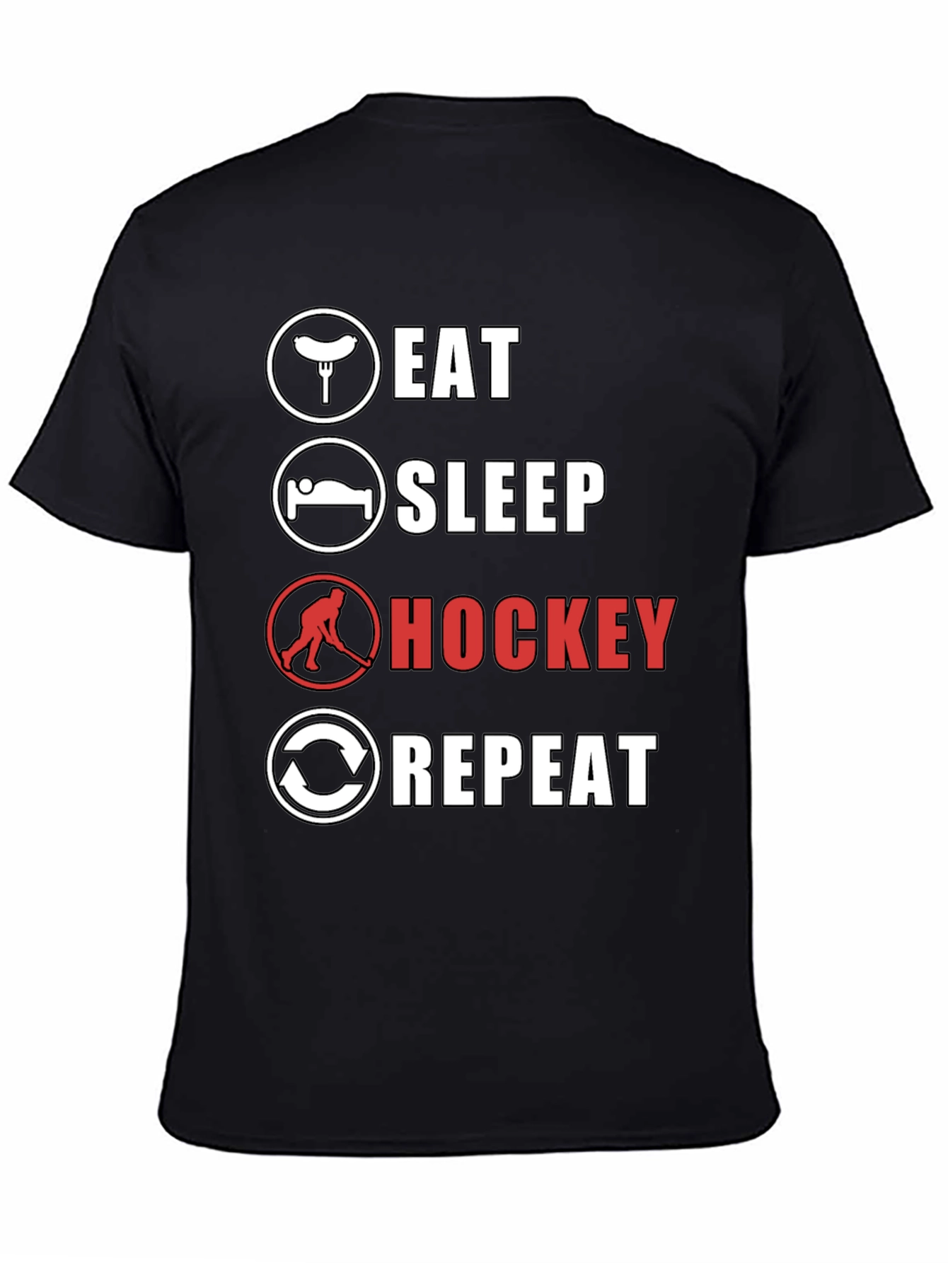 Eat Sleep Hockey Repeat Graphic Tee