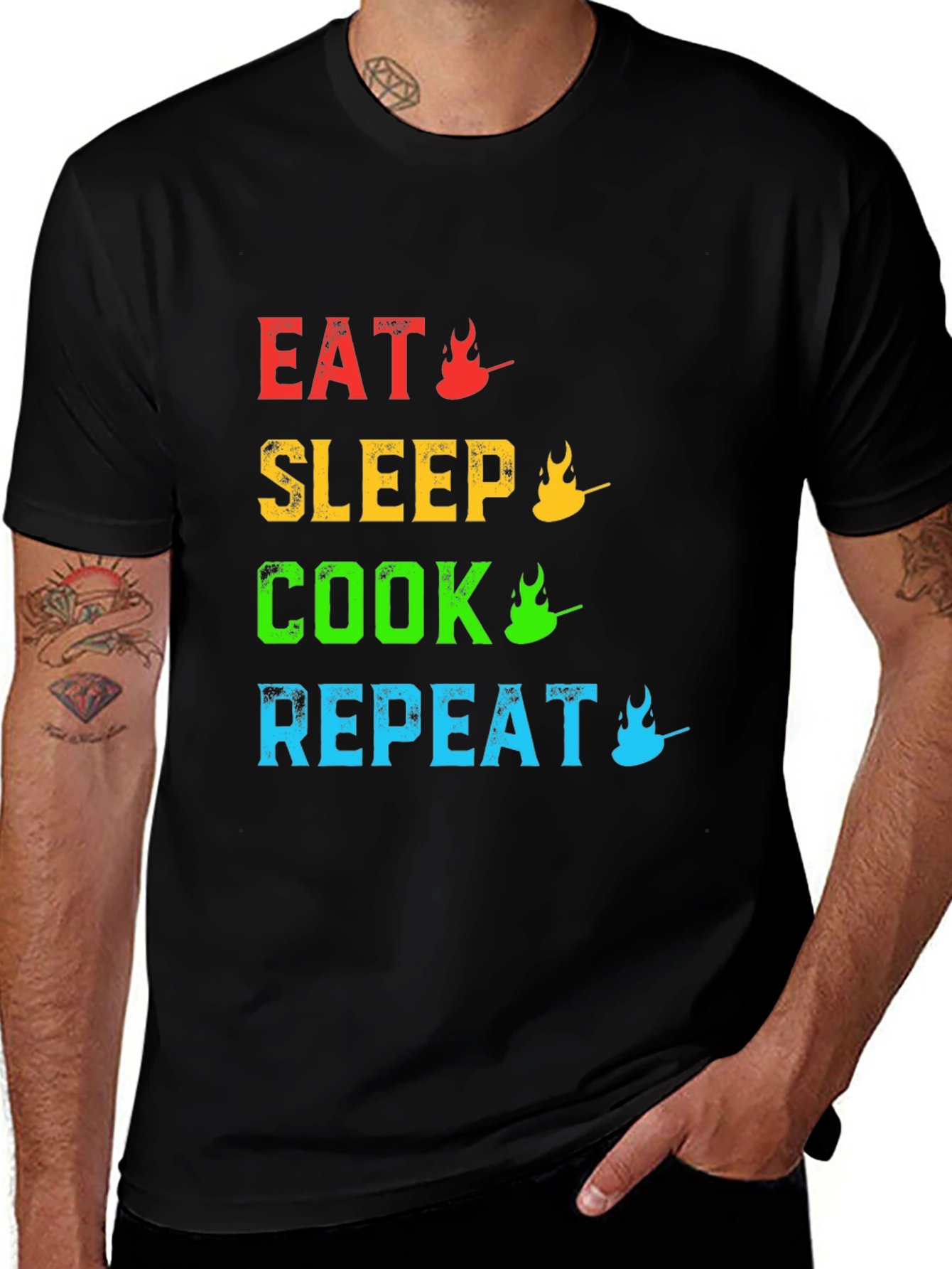 Eat Sleep Cook Repeat - Chef Life T-Shirt