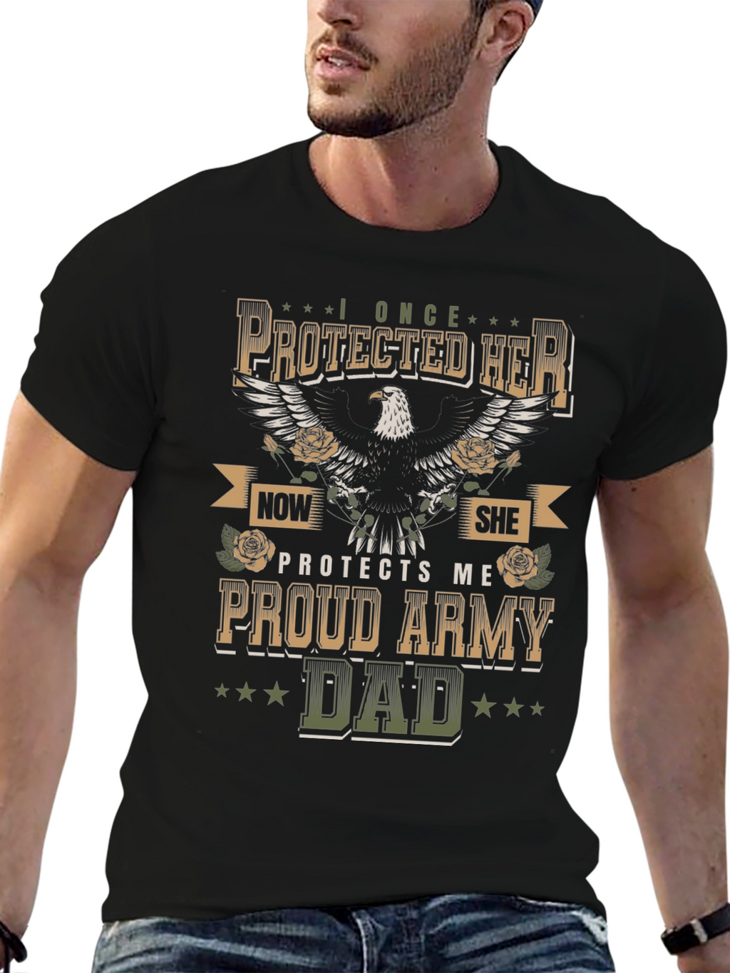 Proud Army Dad Graphic Tee - Military Father Shirt