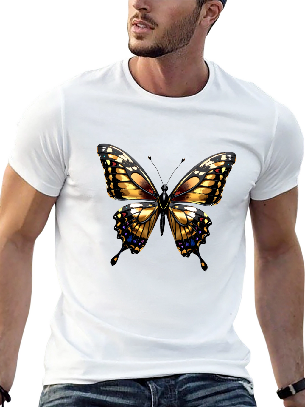 Butterfly Graphic Black T-Shirt