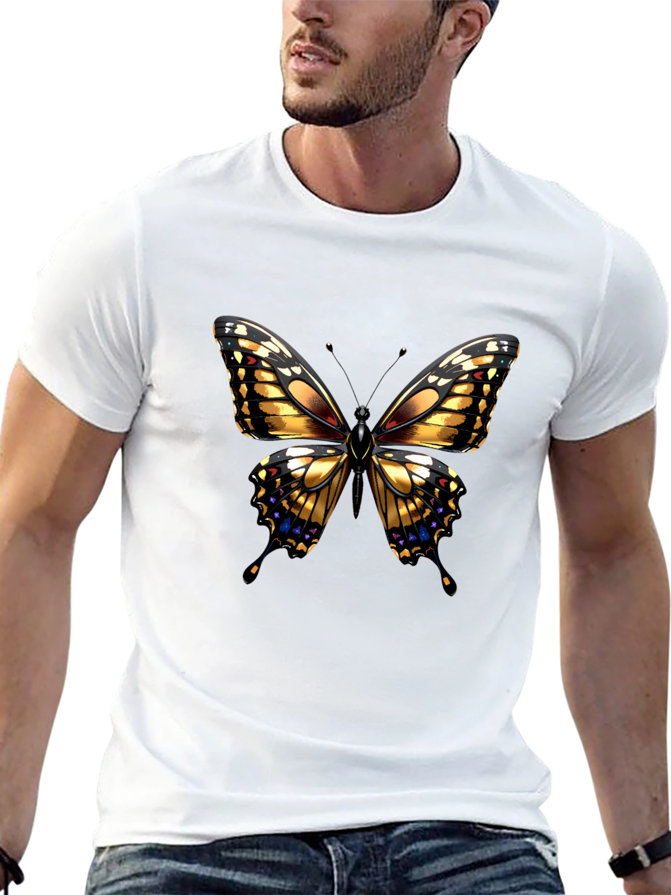 Butterfly Graphic Black T-Shirt