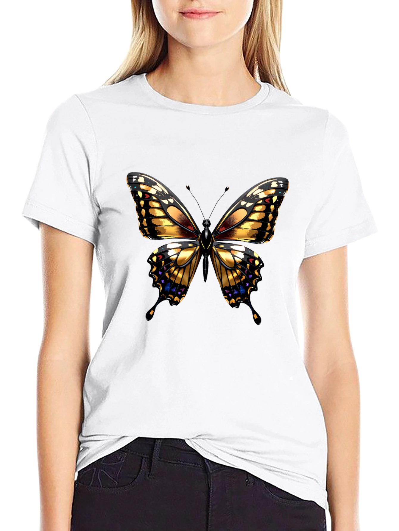 Butterfly Graphic Black T-Shirt