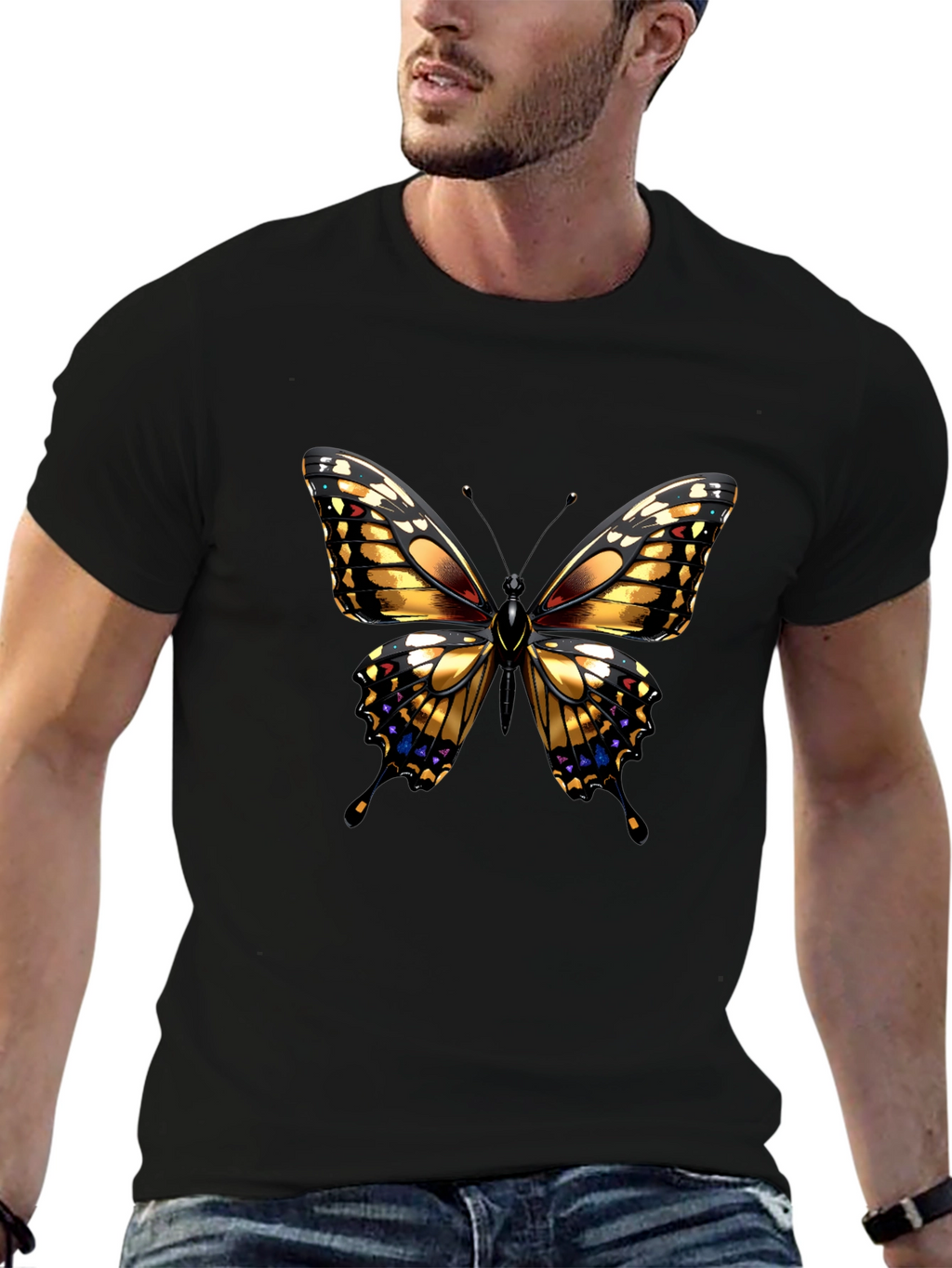 Butterfly Graphic Black T-Shirt