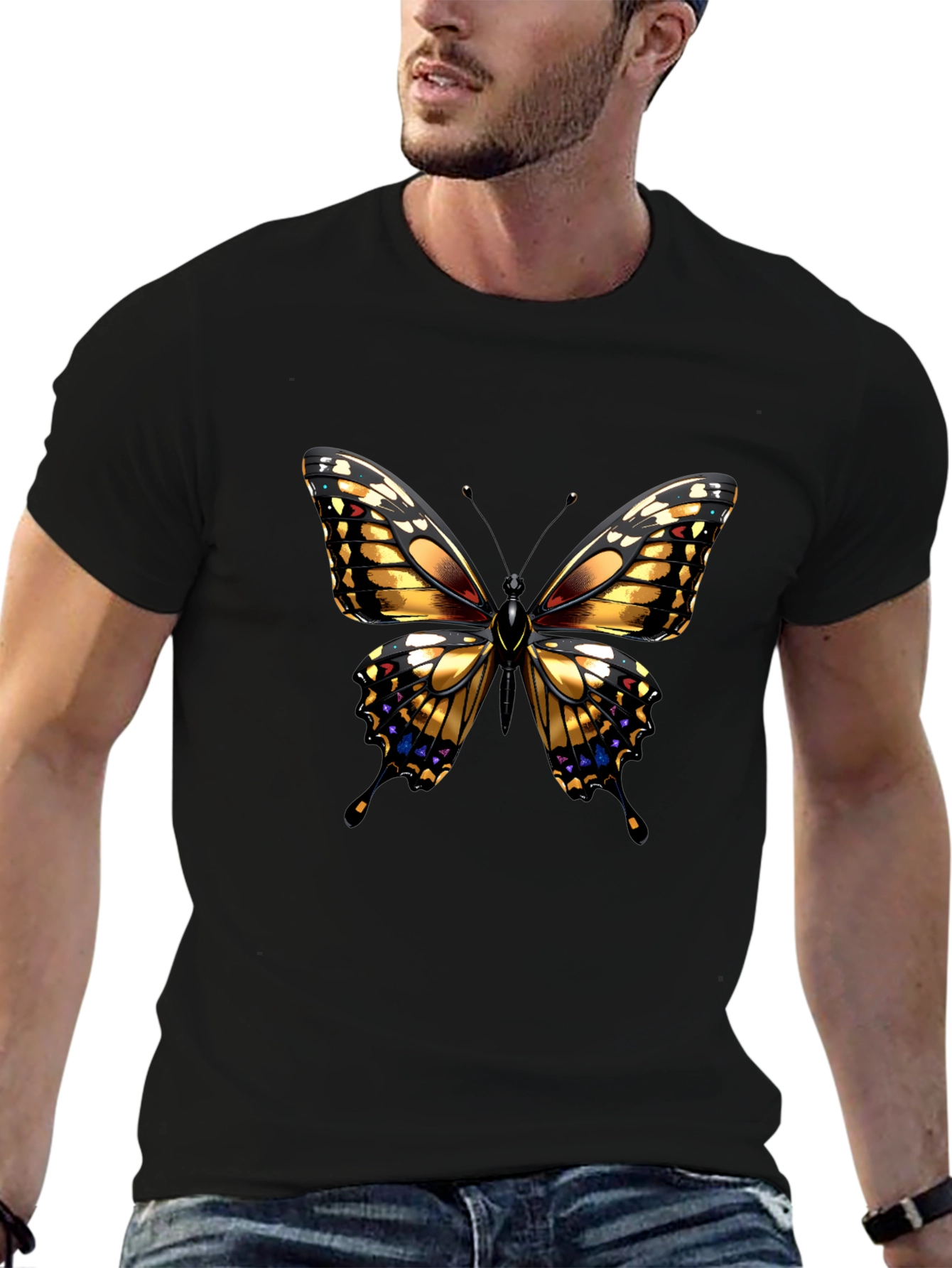 Butterfly Graphic Black T-Shirt