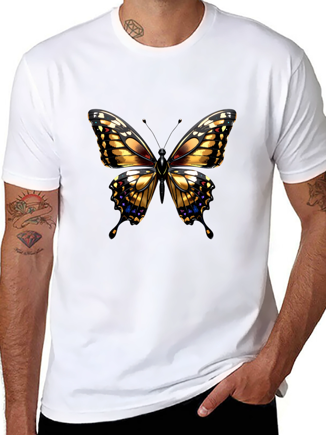 Butterfly Graphic Black T-Shirt
