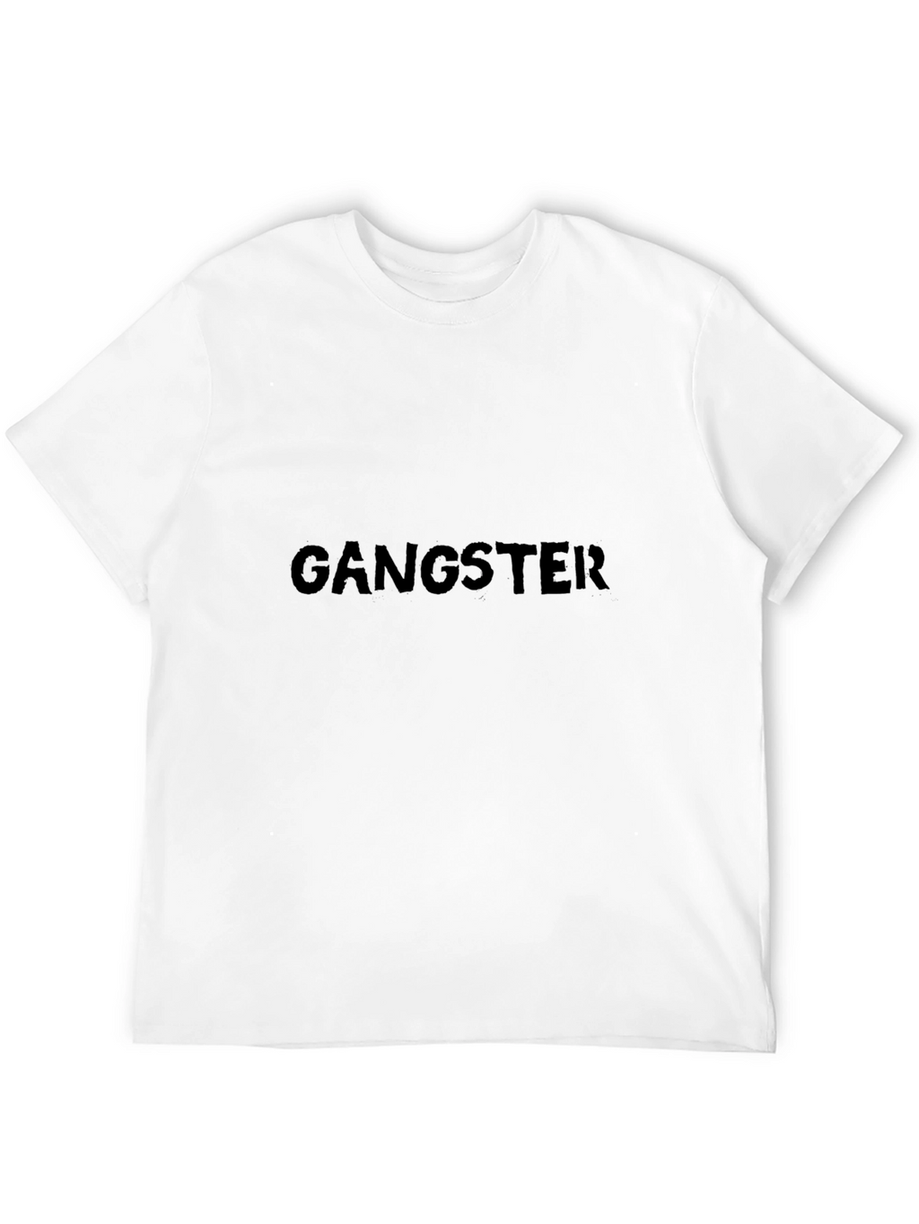 Gangster Print Black Cotton T-Shirt