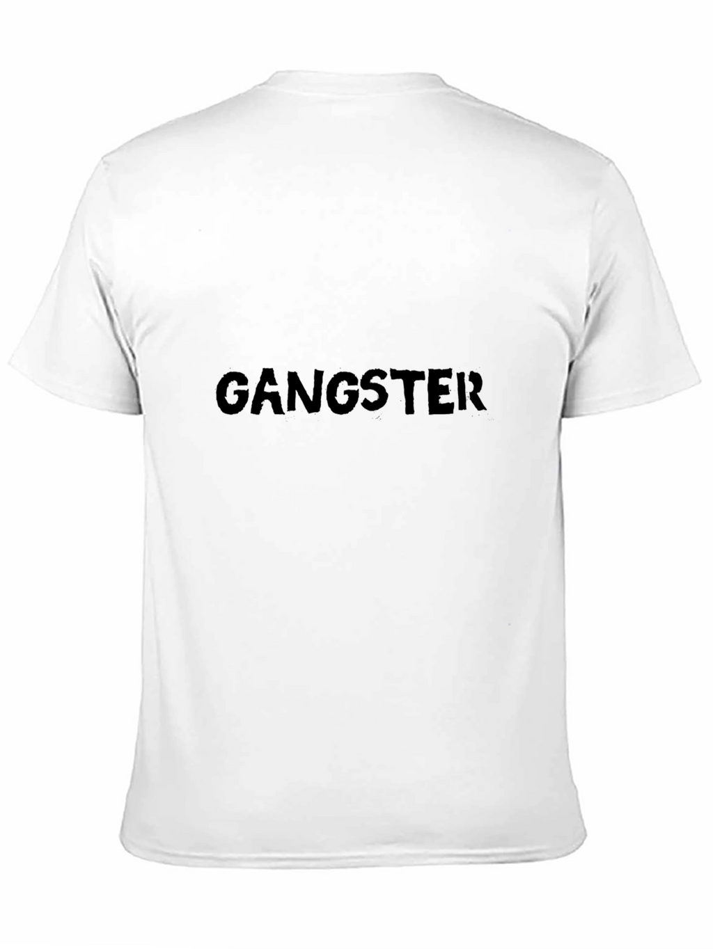 Gangster Print Black Cotton T-Shirt