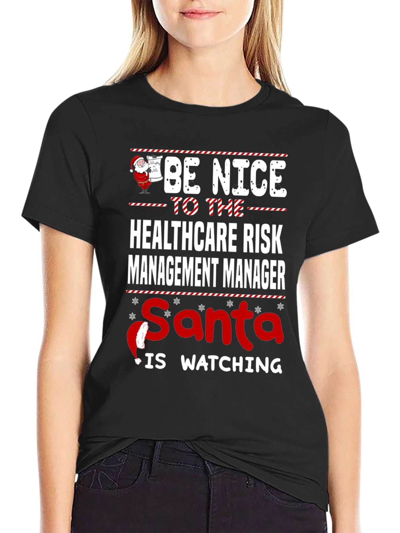 Funny Healthcare Risk Manager Santa Christmas T-Shirt
