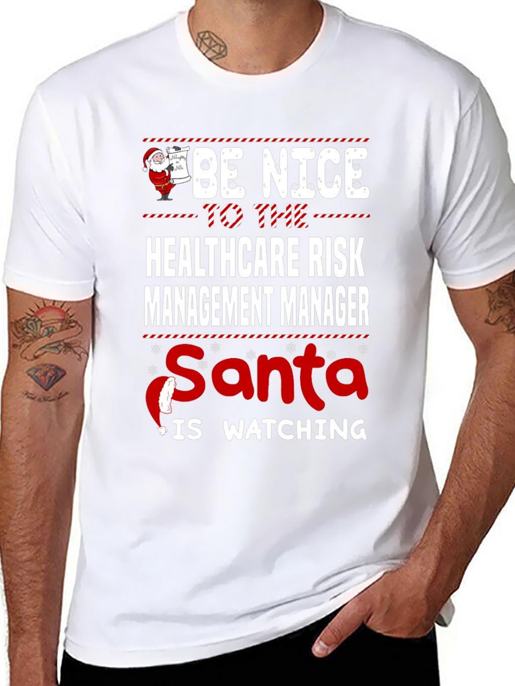 Funny Healthcare Risk Manager Santa Christmas T-Shirt