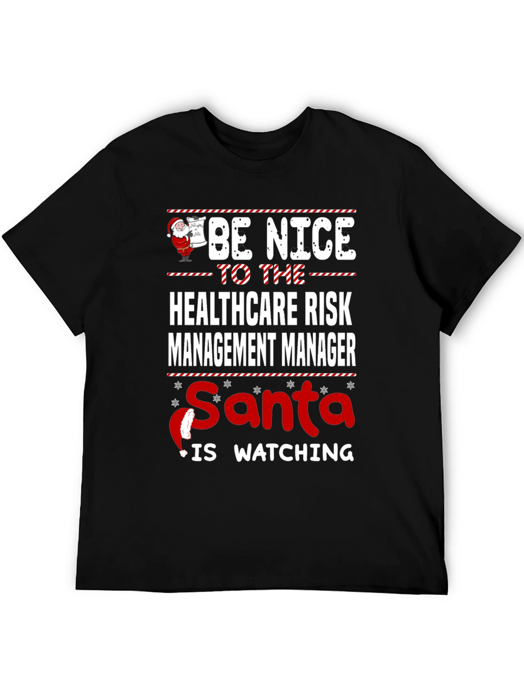 Funny Healthcare Risk Manager Santa Christmas T-Shirt