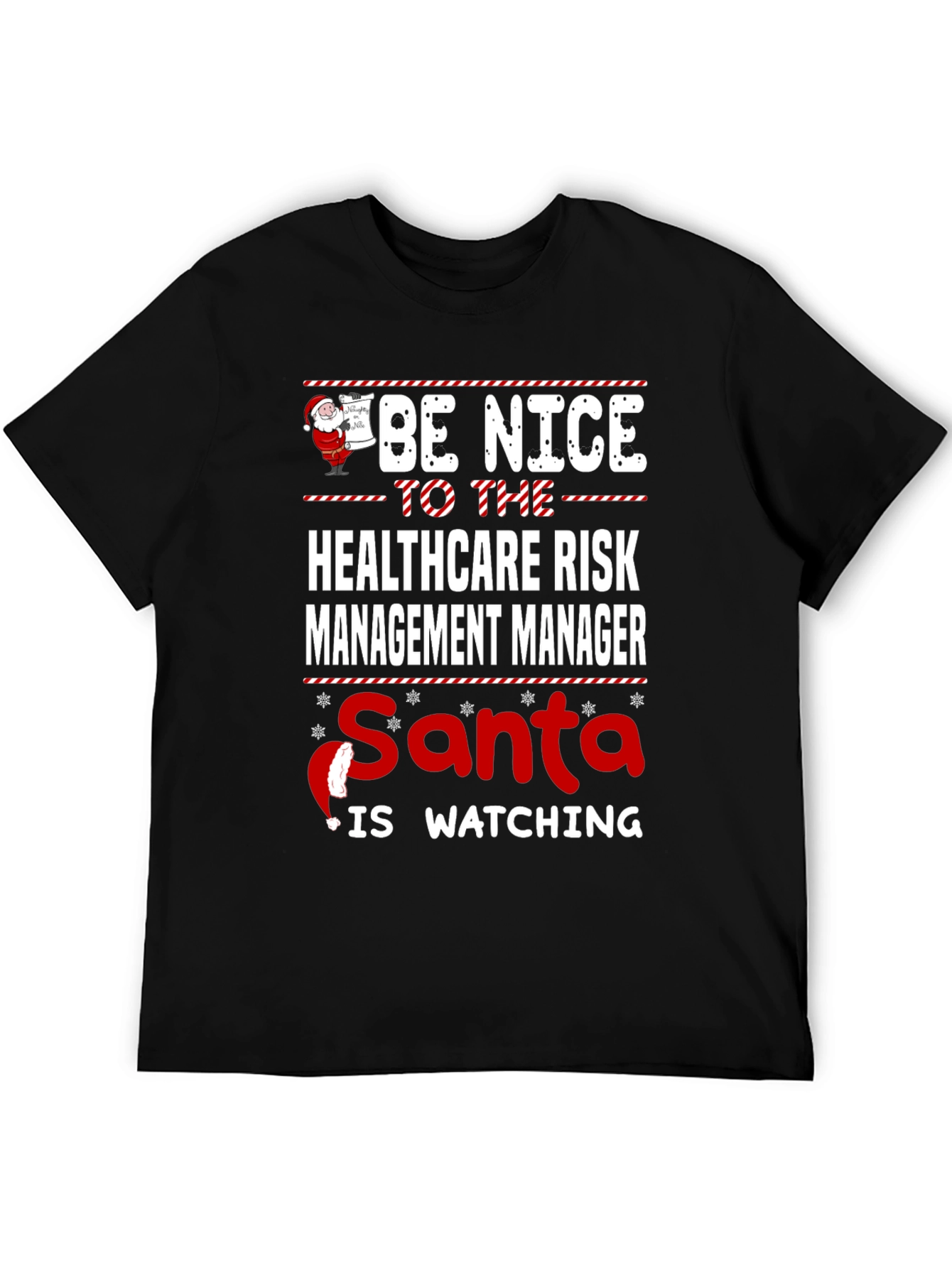 Funny Healthcare Risk Manager Santa Christmas T-Shirt