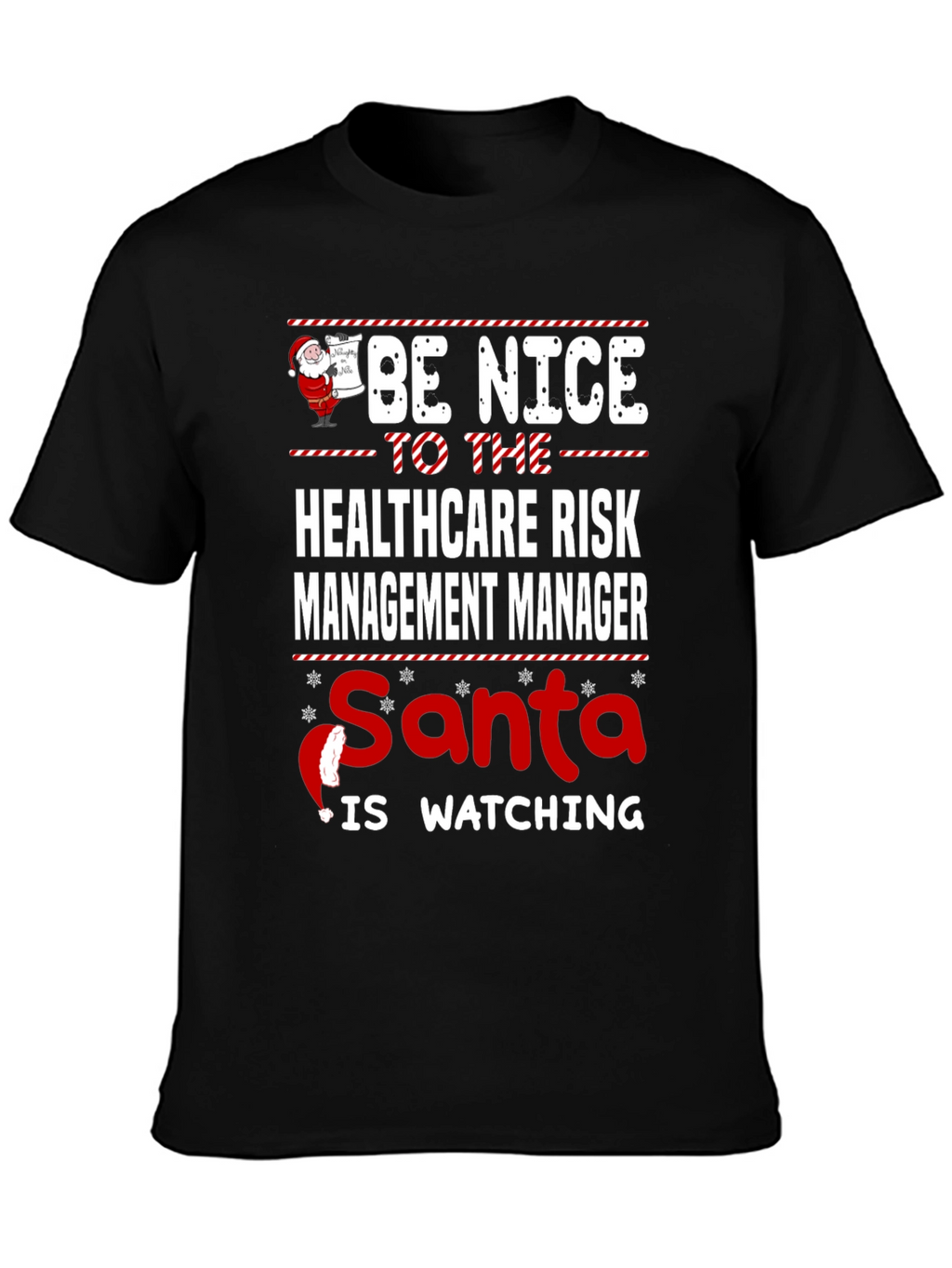 Funny Healthcare Risk Manager Santa Christmas T-Shirt