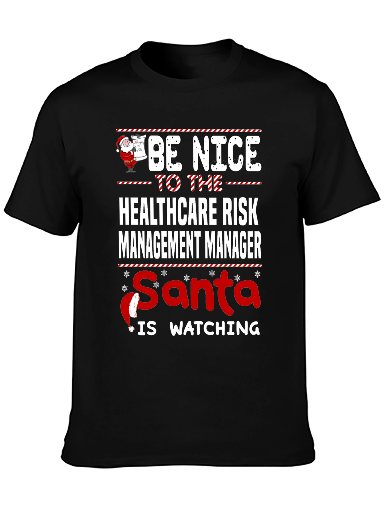 Funny Healthcare Risk Manager Santa Christmas T-Shirt