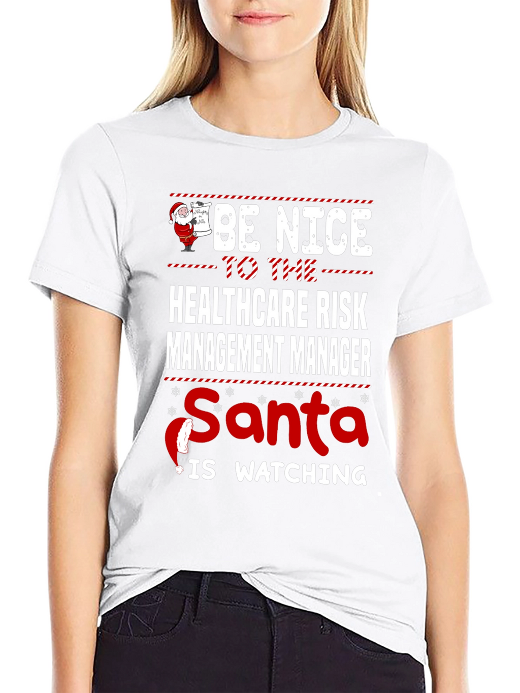 Funny Healthcare Risk Manager Santa Christmas T-Shirt