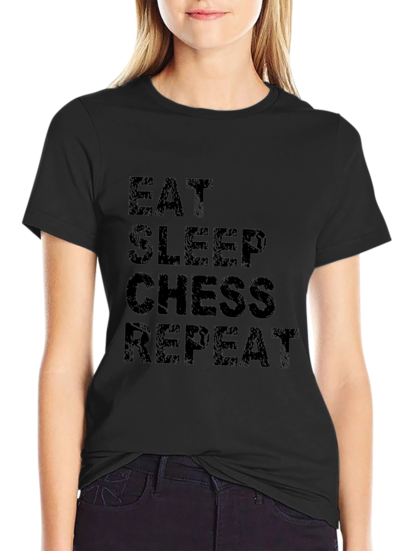 Eat Sleep Chess Repeat Black T-Shirt