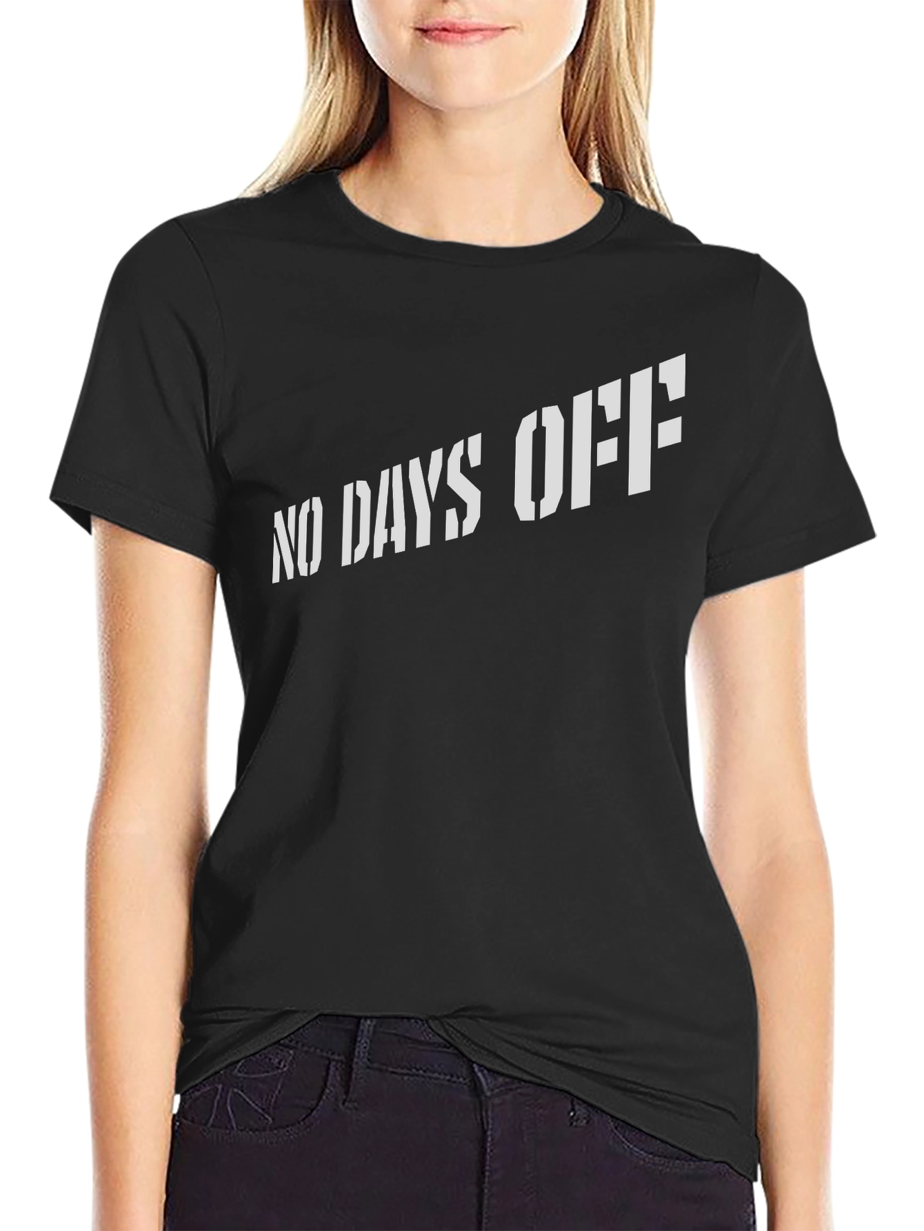 Mens No Days Off Black Graphic Tee