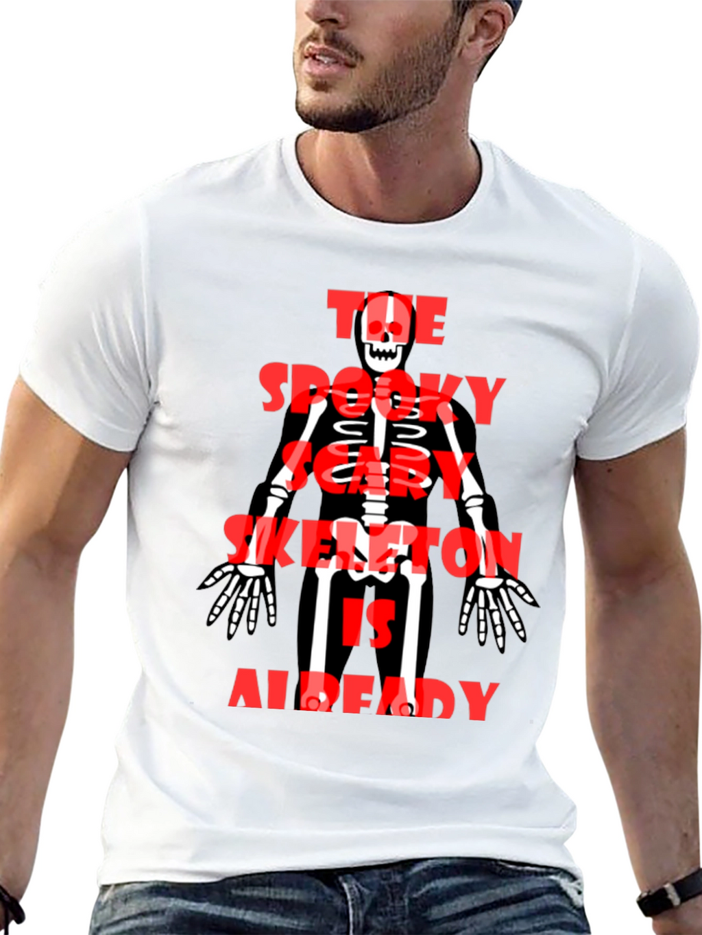 Spooky Skeleton Graphic Tee - Halloween Style