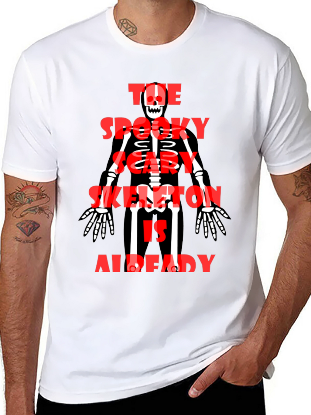 Spooky Skeleton Graphic Tee - Halloween Style