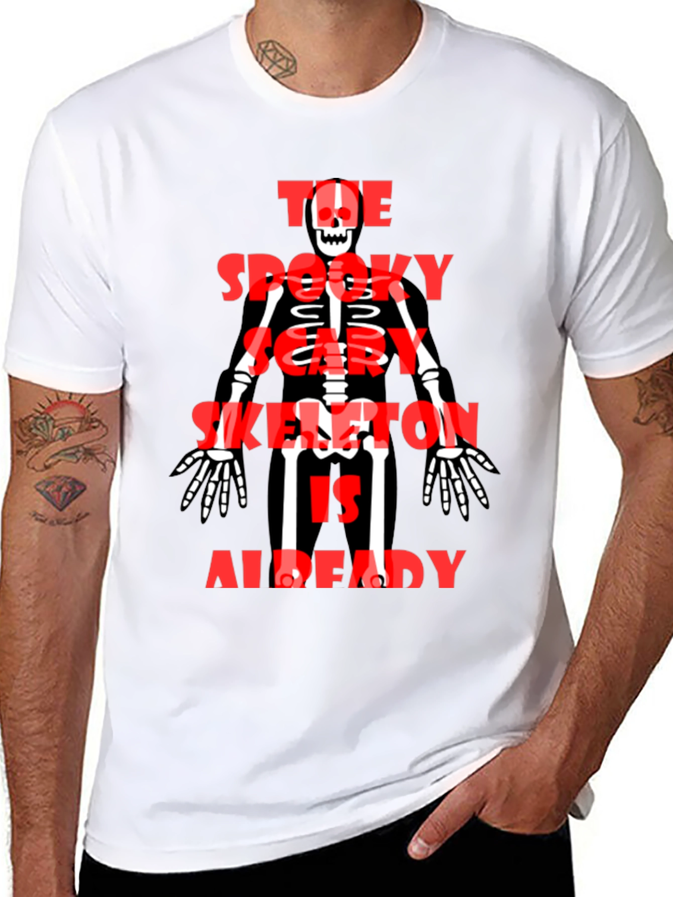 Spooky Skeleton Graphic Tee - Halloween Style