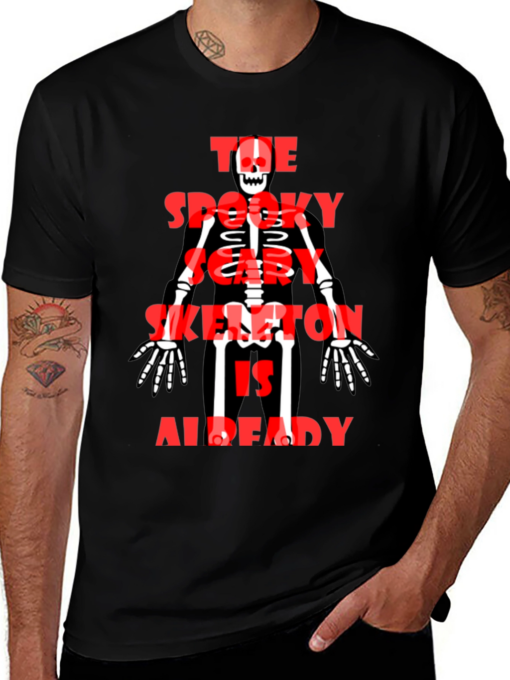 Spooky Skeleton Graphic Tee - Halloween Style