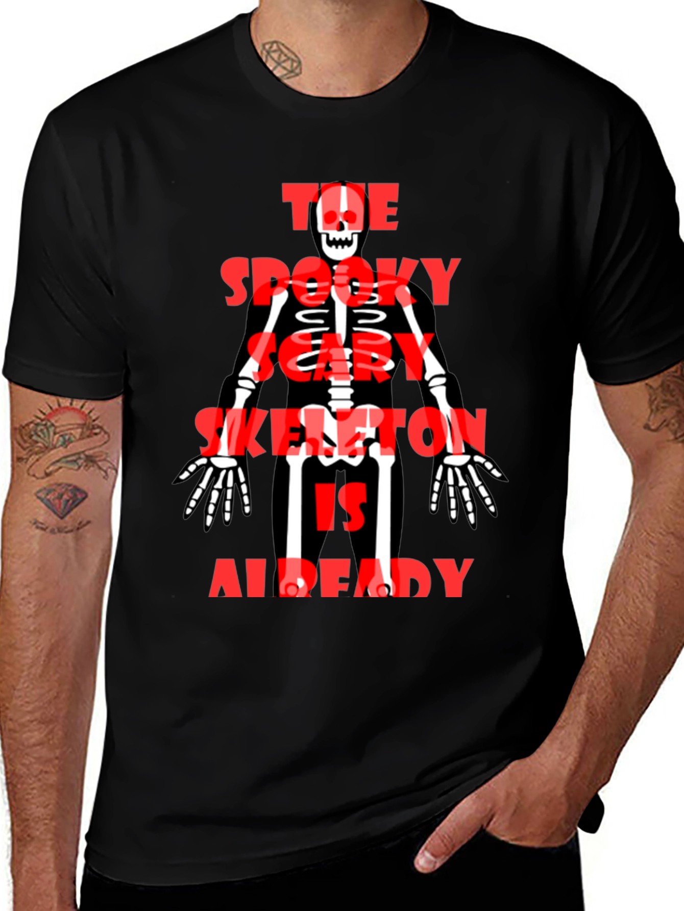 Spooky Skeleton Graphic Tee - Halloween Style