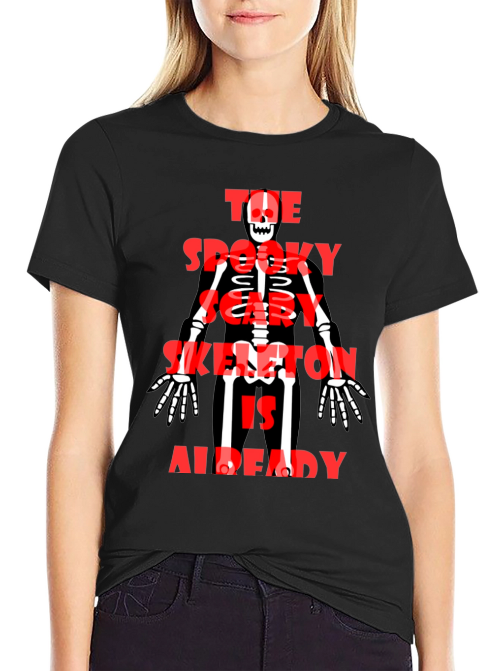 Spooky Skeleton Graphic Tee - Halloween Style