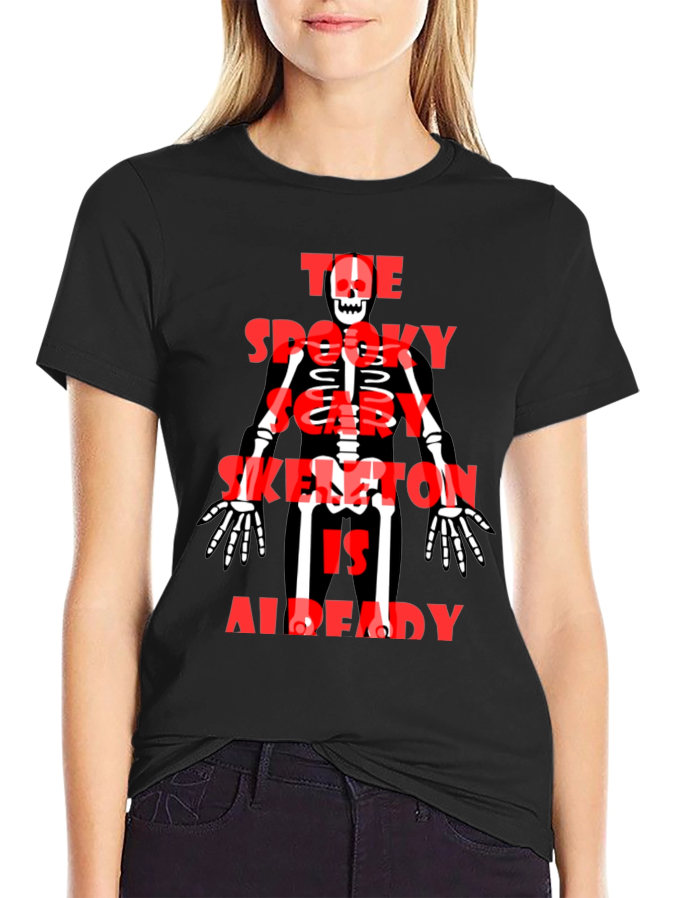 Spooky Skeleton Graphic Tee - Halloween Style