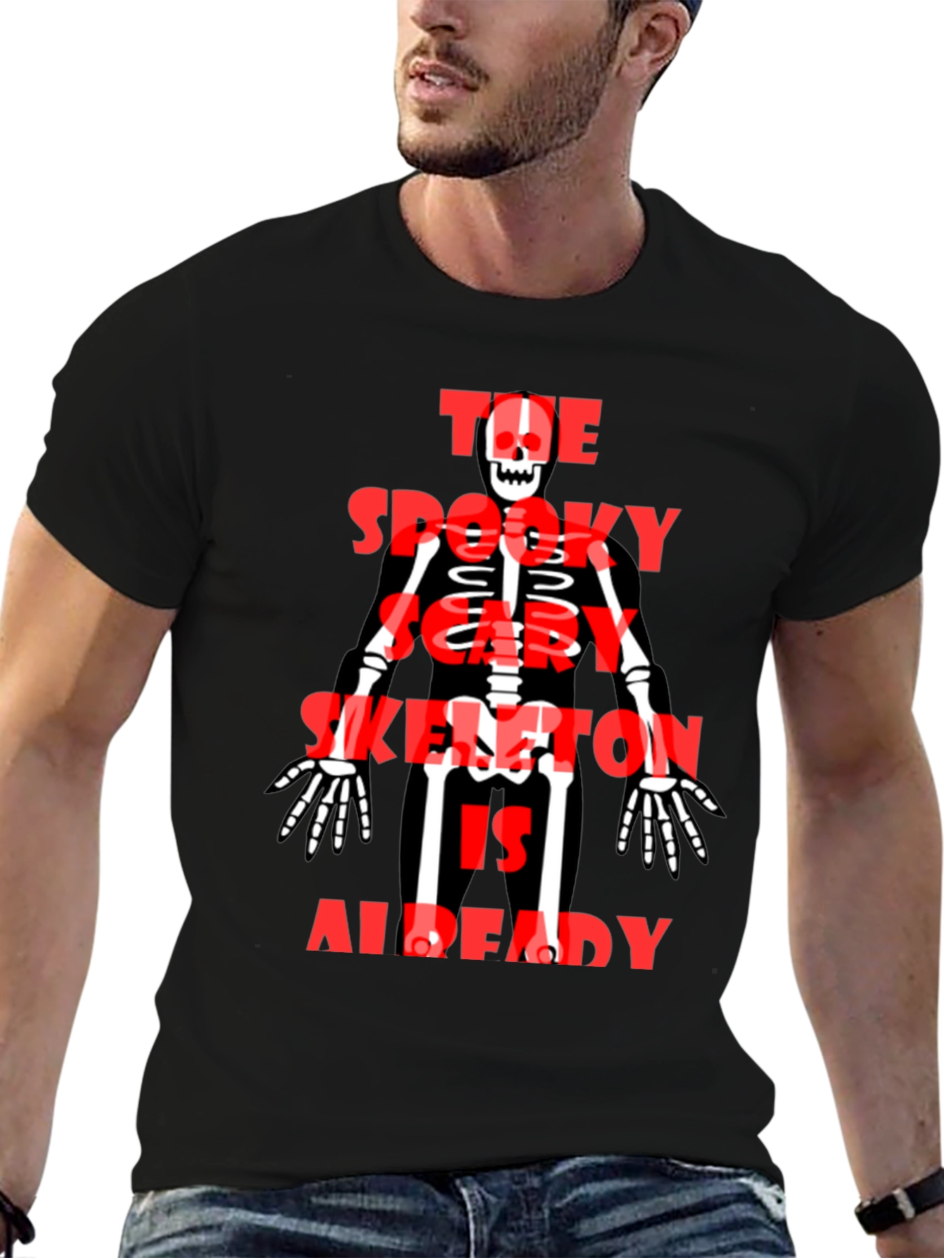 Spooky Skeleton Graphic Tee - Halloween Style