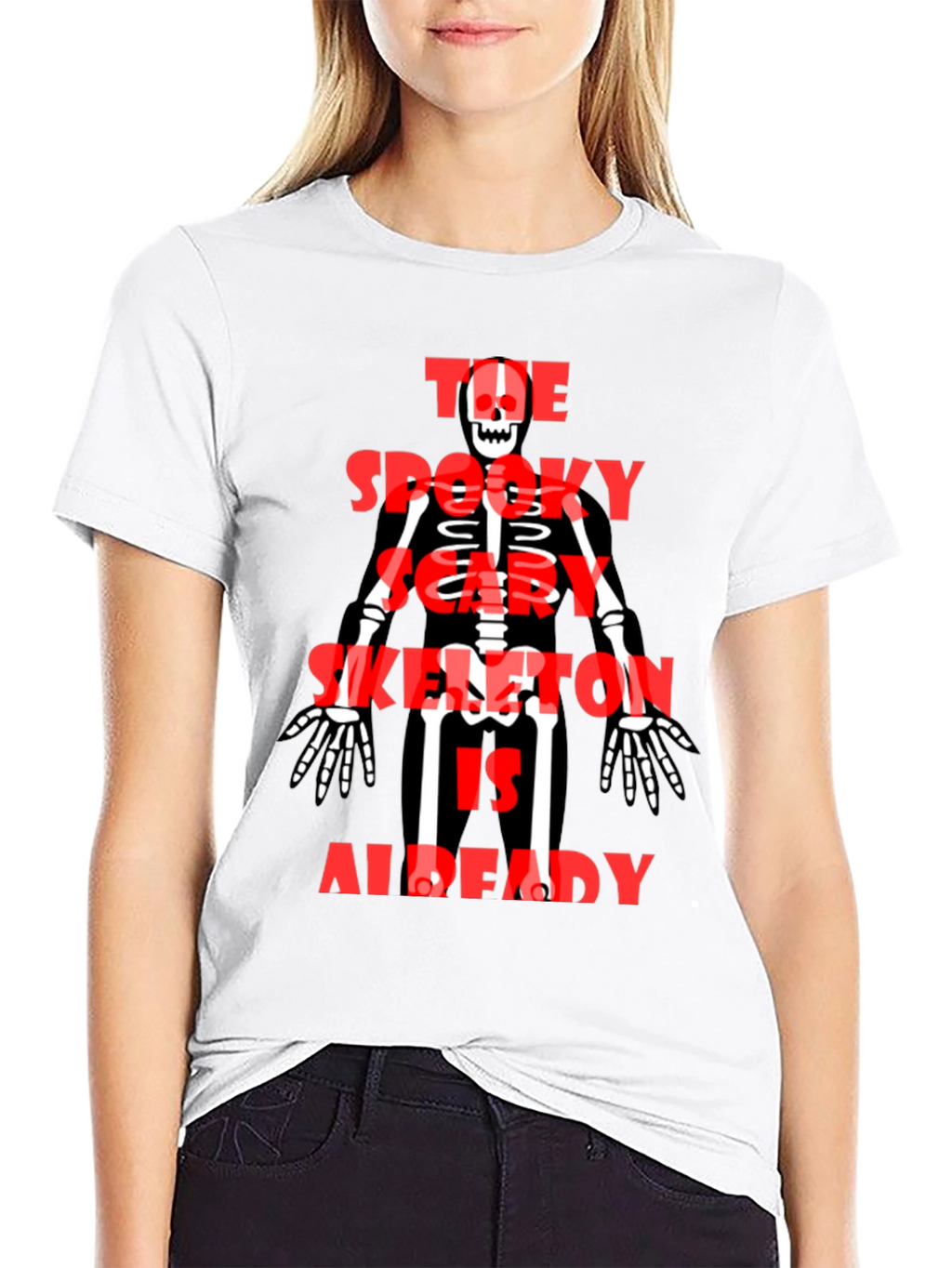 Spooky Skeleton Graphic Tee - Halloween Style