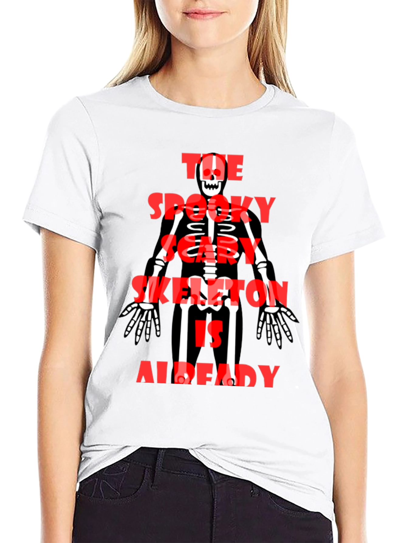 Spooky Skeleton Graphic Tee - Halloween Style