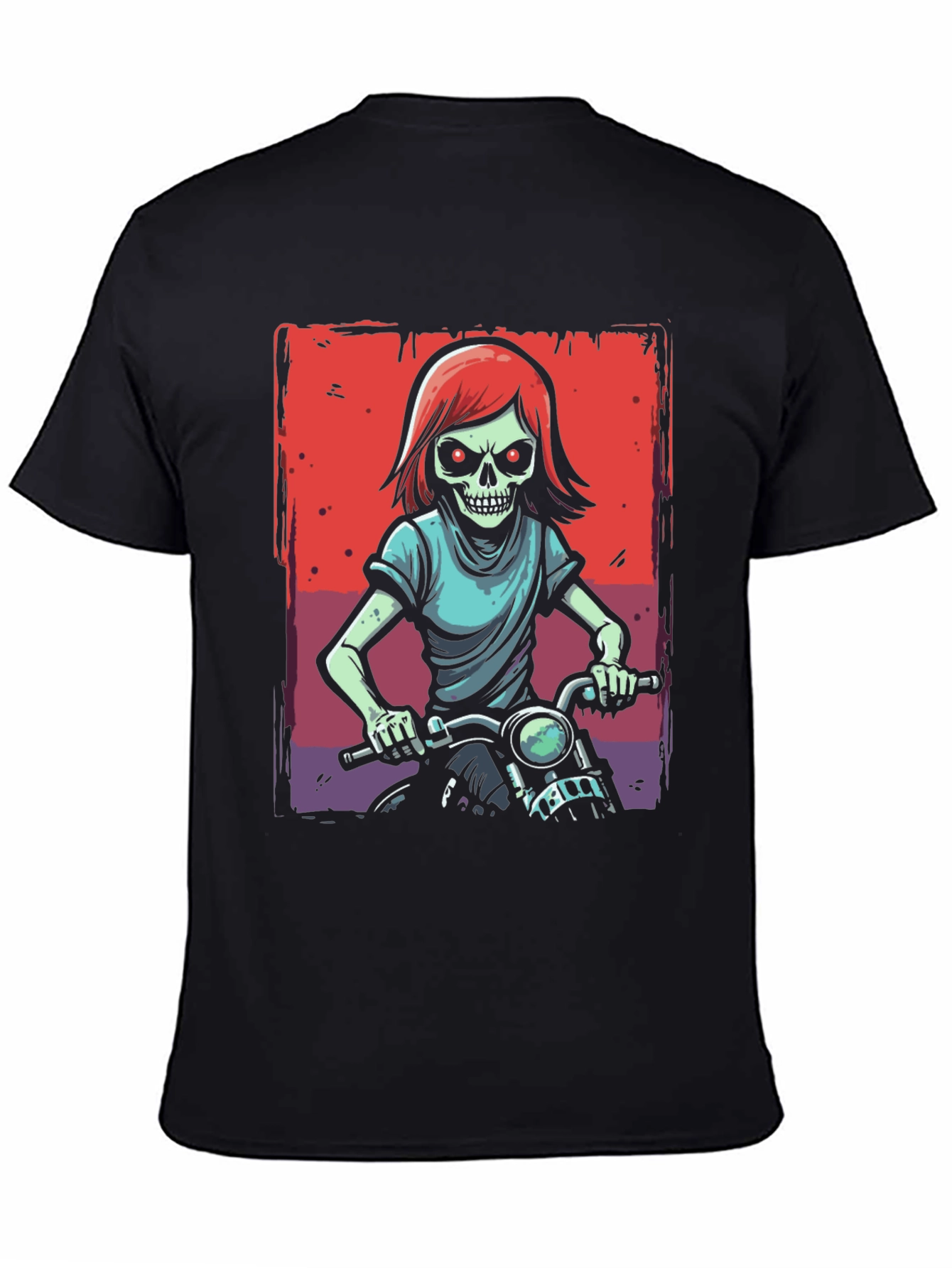 Skull Rider Graphic Tee - Edgy Motorcycle Design