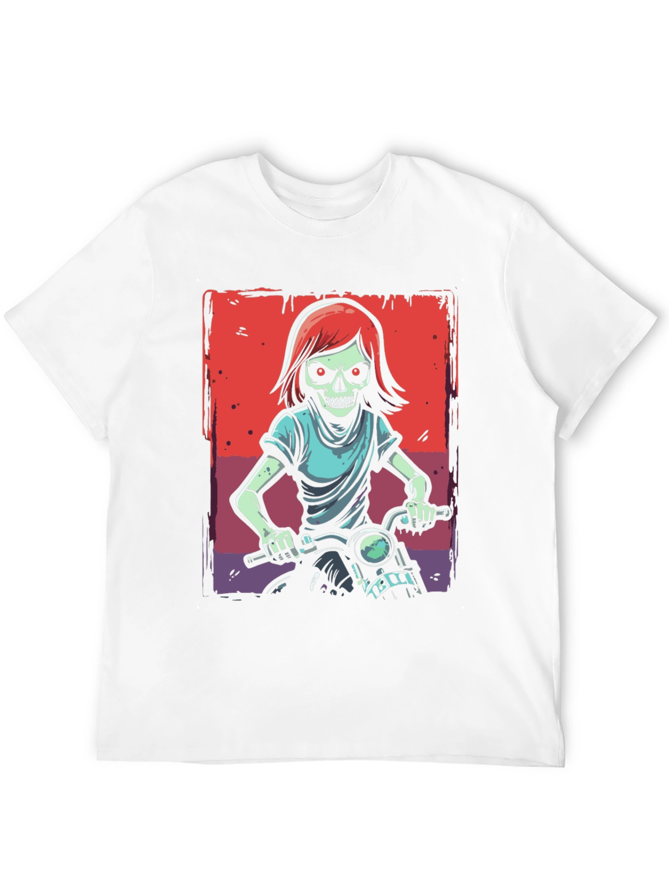 Skull Rider Graphic Tee - Edgy Motorcycle Design