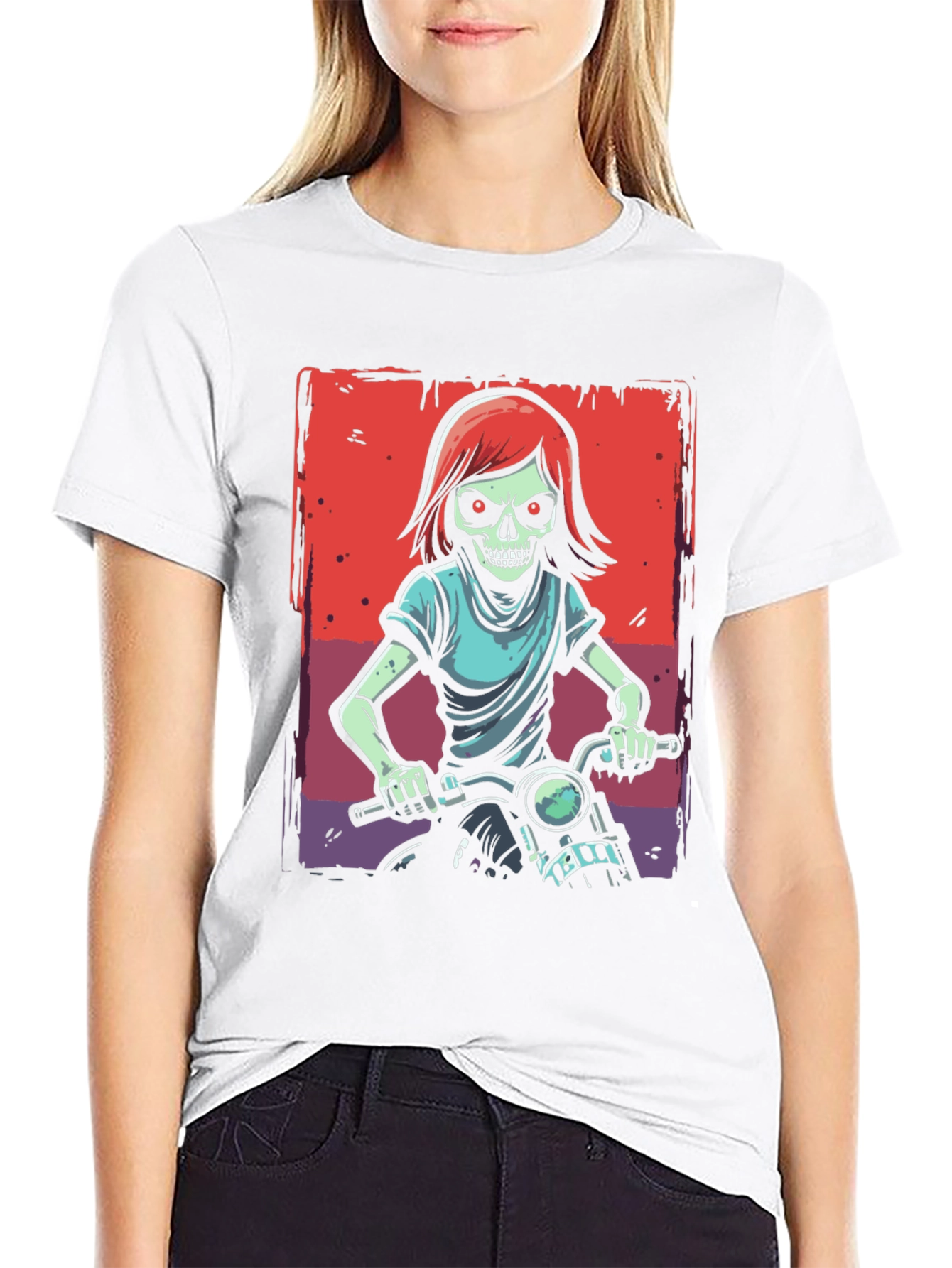 Skull Rider Graphic Tee - Edgy Motorcycle Design