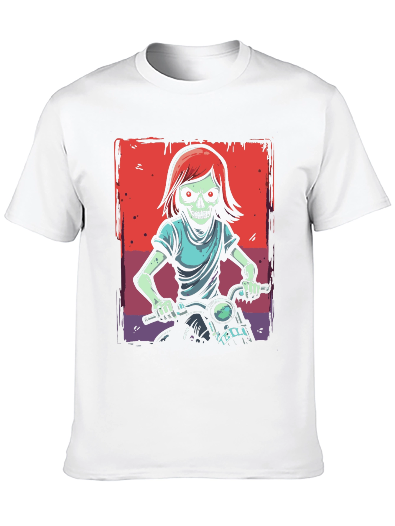 Skull Rider Graphic Tee - Edgy Motorcycle Design