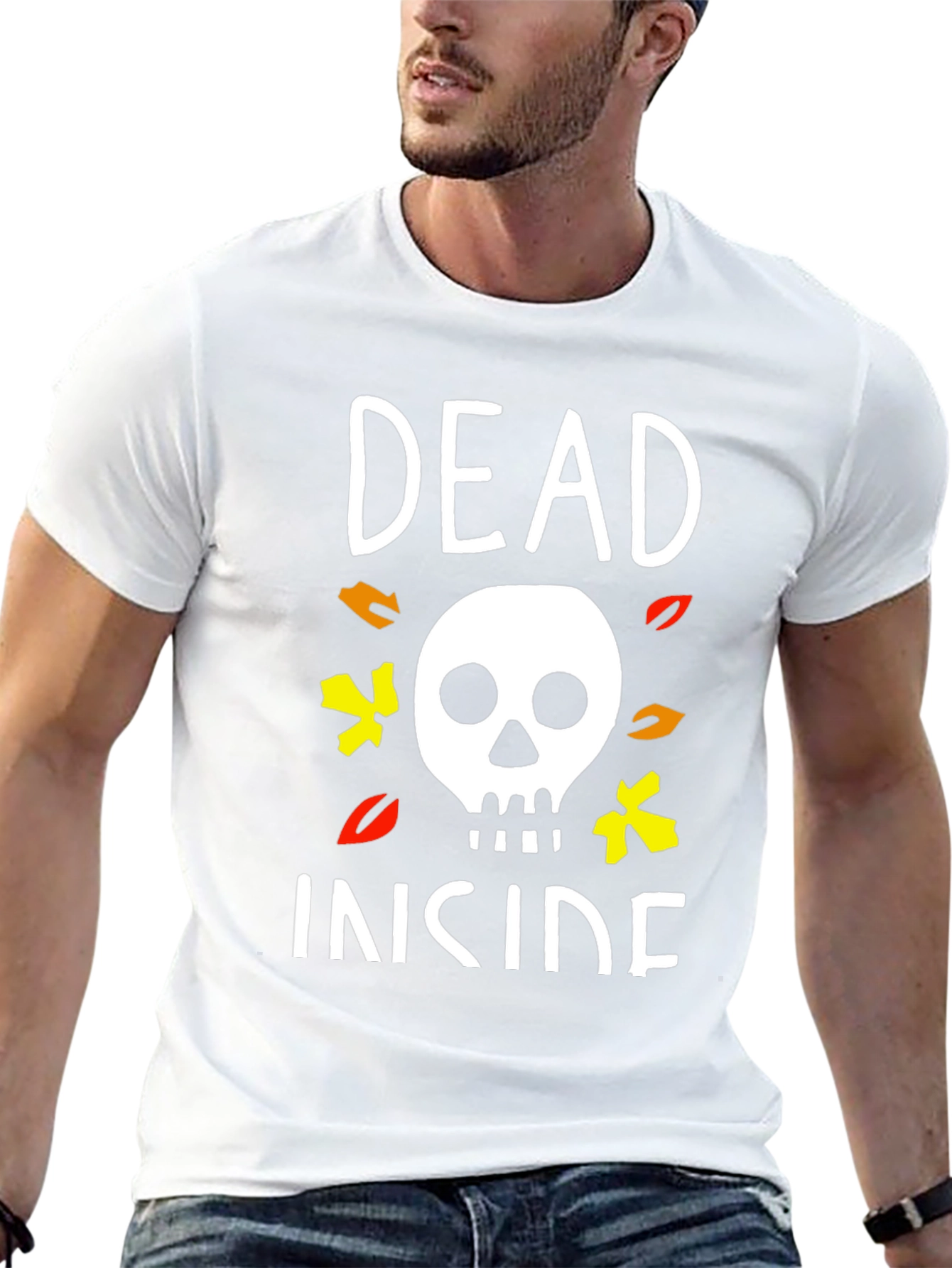 Dead Inside Halloween T-Shirt Skull Graphic