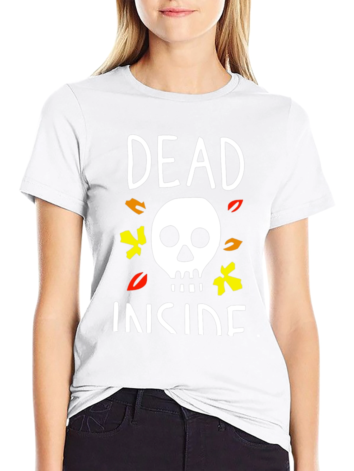 Dead Inside Halloween T-Shirt Skull Graphic