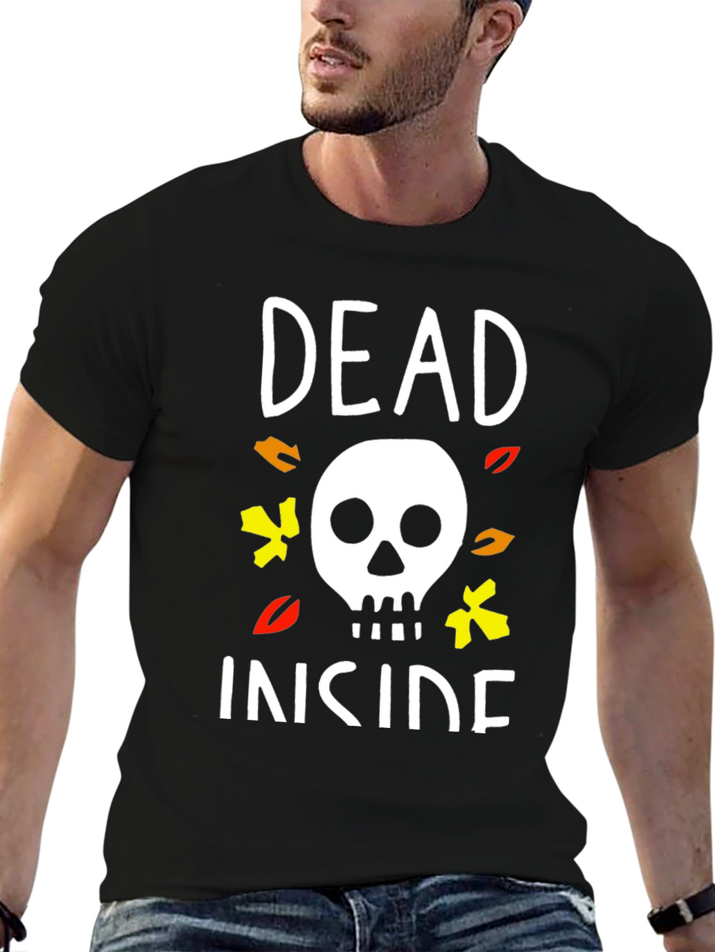 Dead Inside Halloween T-Shirt Skull Graphic