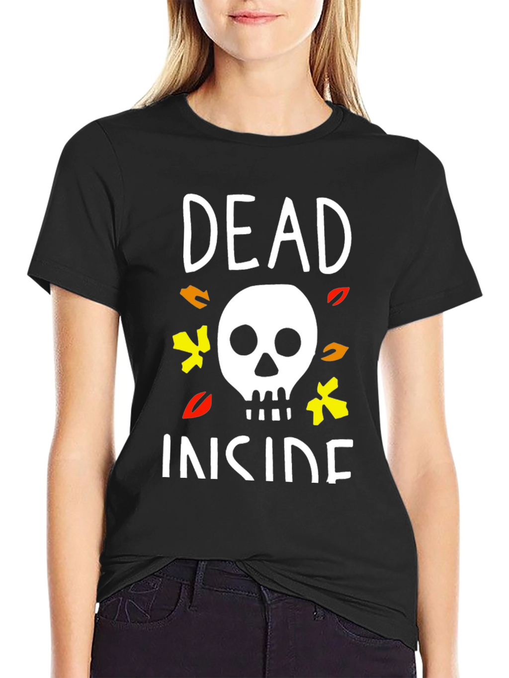 Dead Inside Halloween T-Shirt Skull Graphic