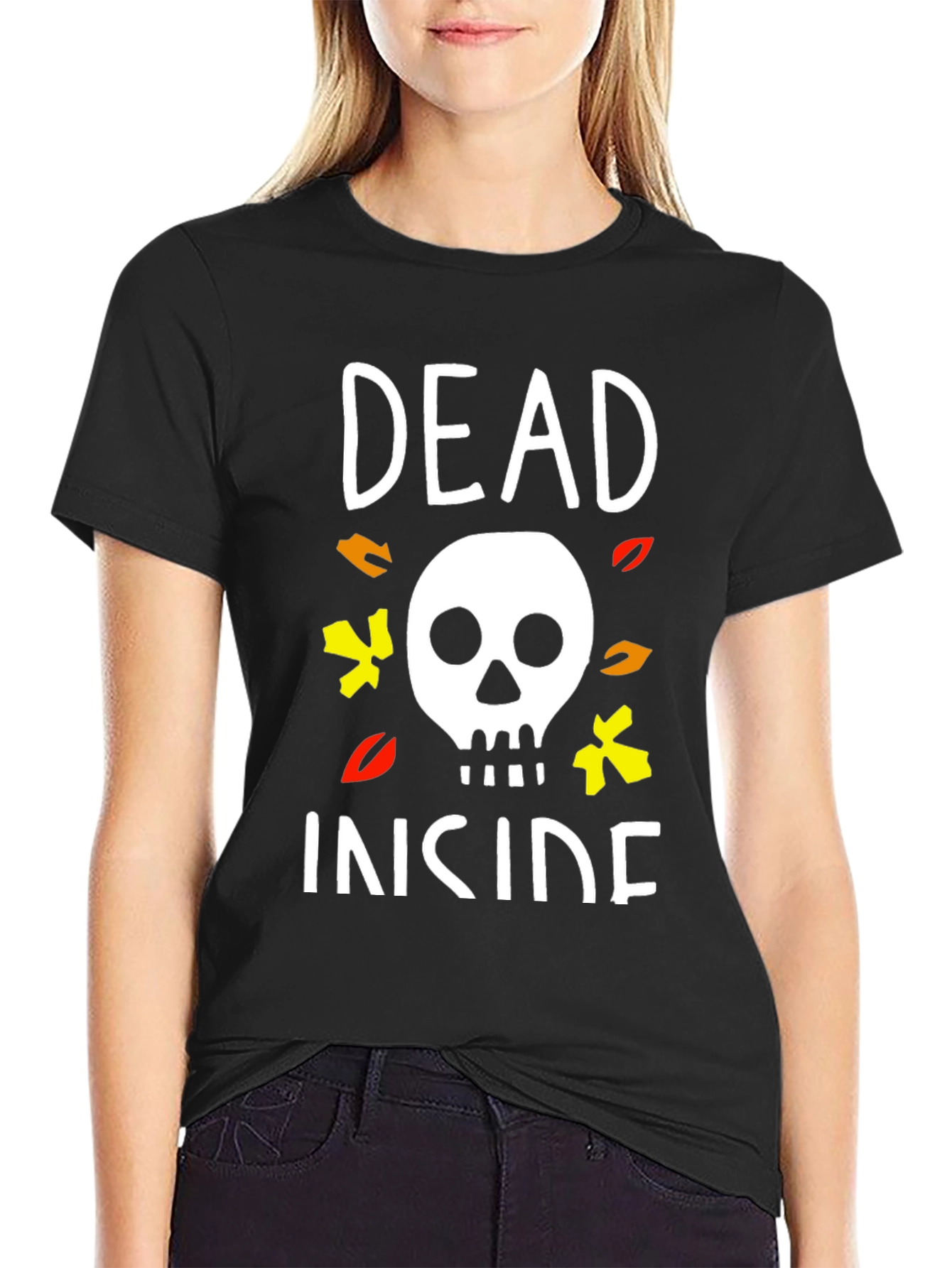 Dead Inside Halloween T-Shirt Skull Graphic