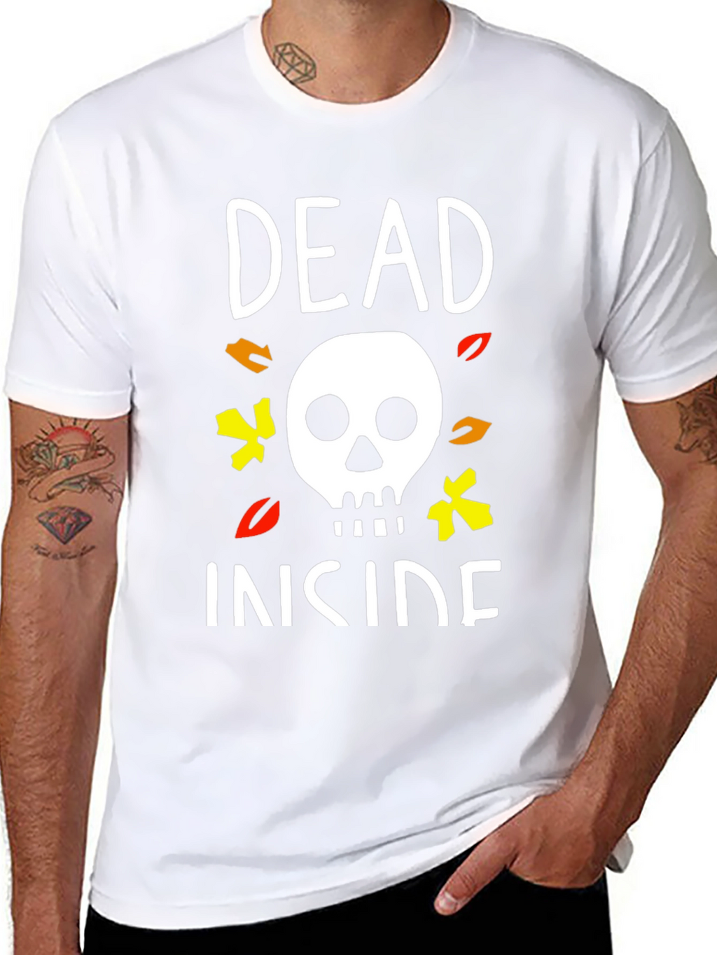 Dead Inside Halloween T-Shirt Skull Graphic
