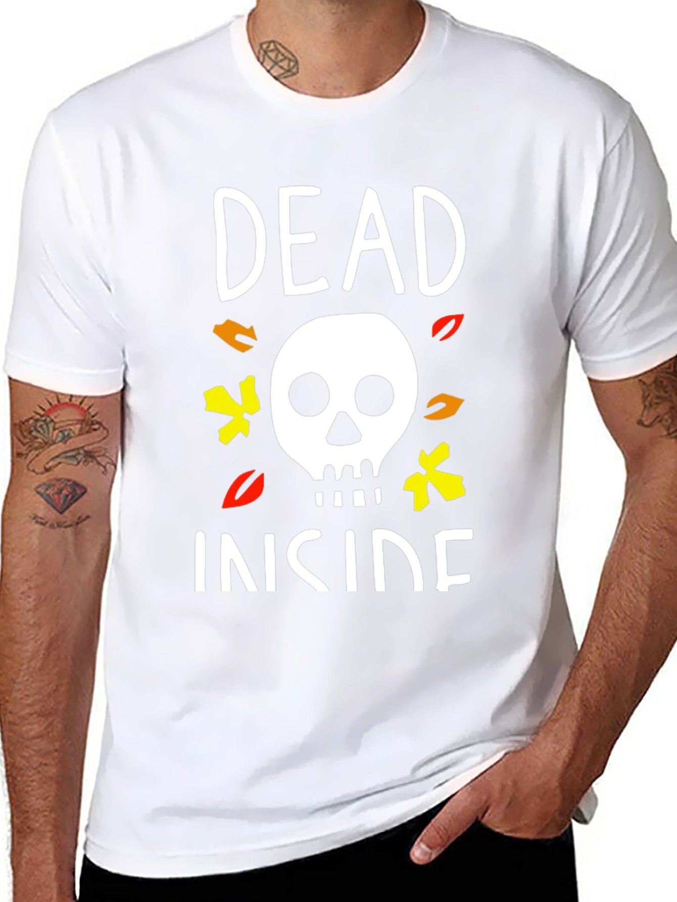Dead Inside Halloween T-Shirt Skull Graphic