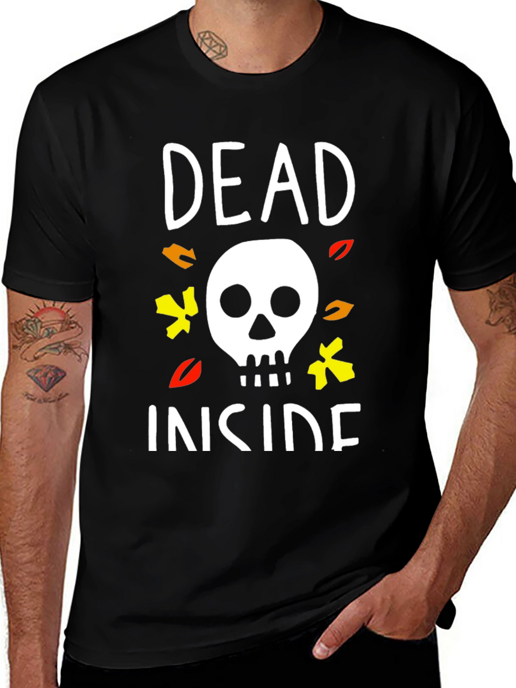 Dead Inside Halloween T-Shirt Skull Graphic