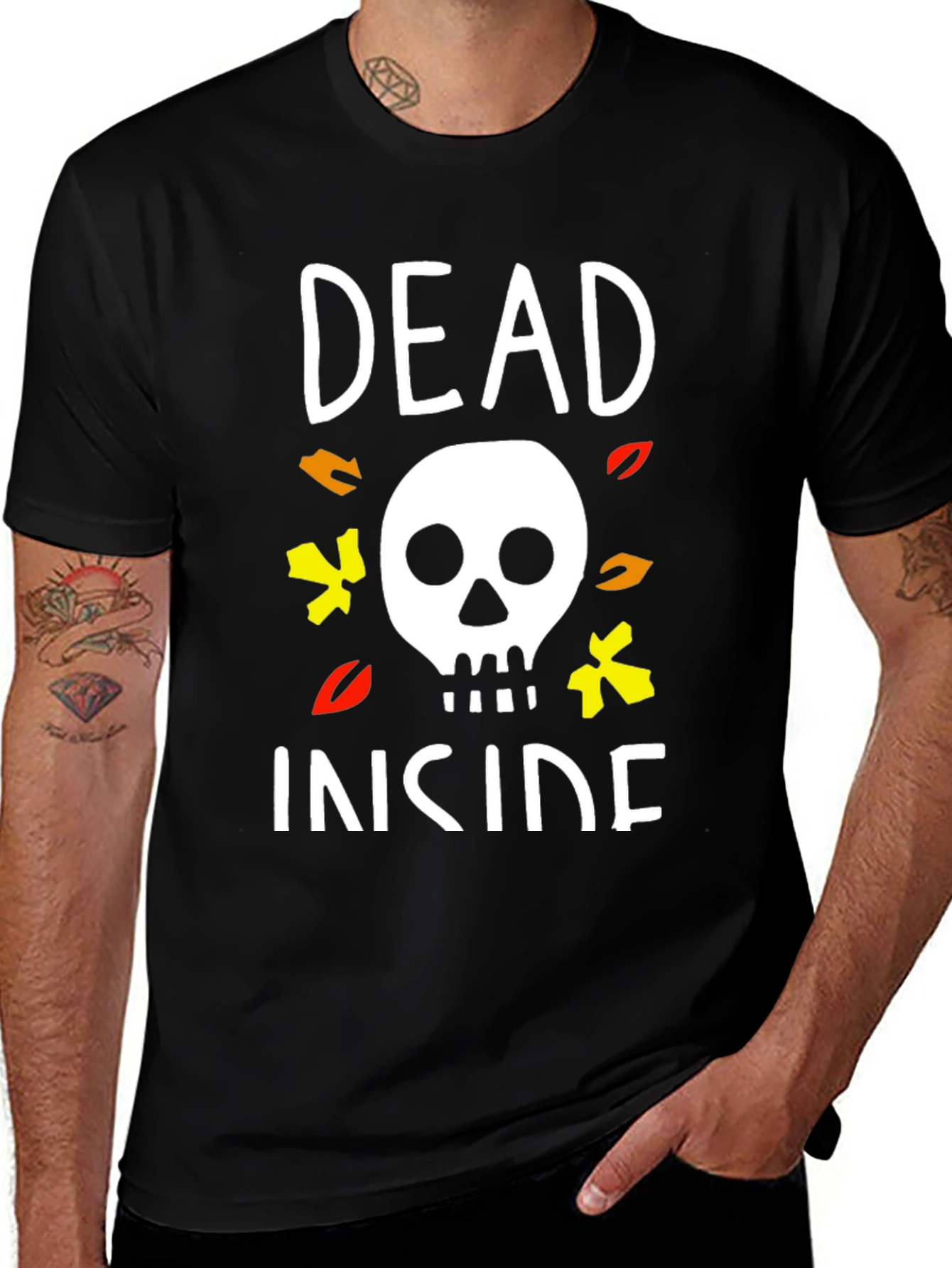 Dead Inside Halloween T-Shirt Skull Graphic