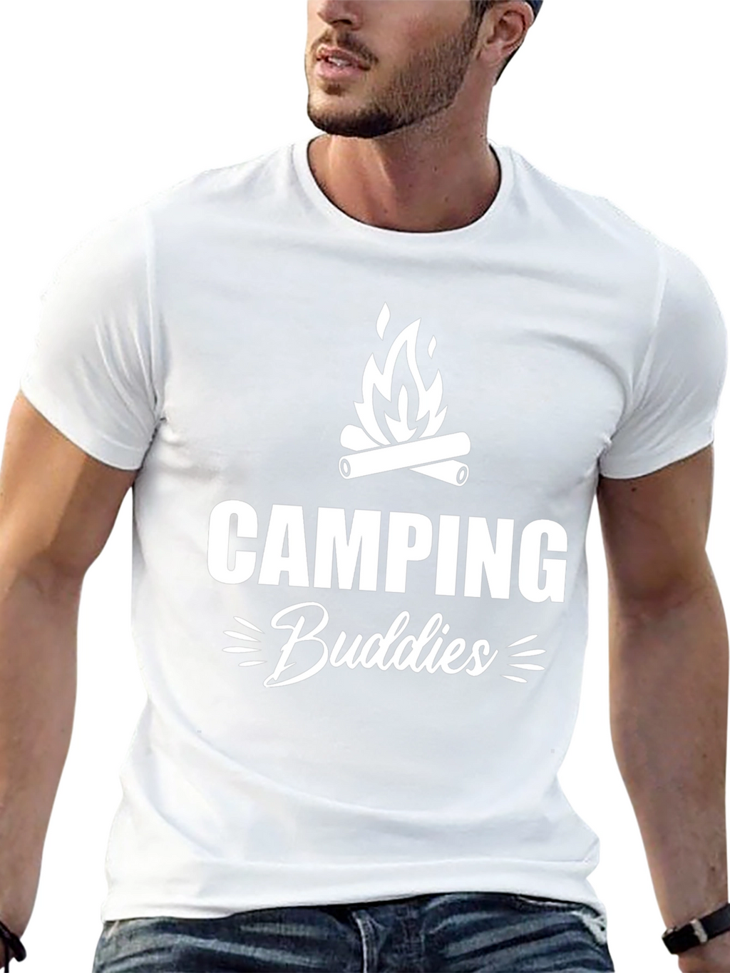 Camping Buddies Graphic T-Shirt - Black