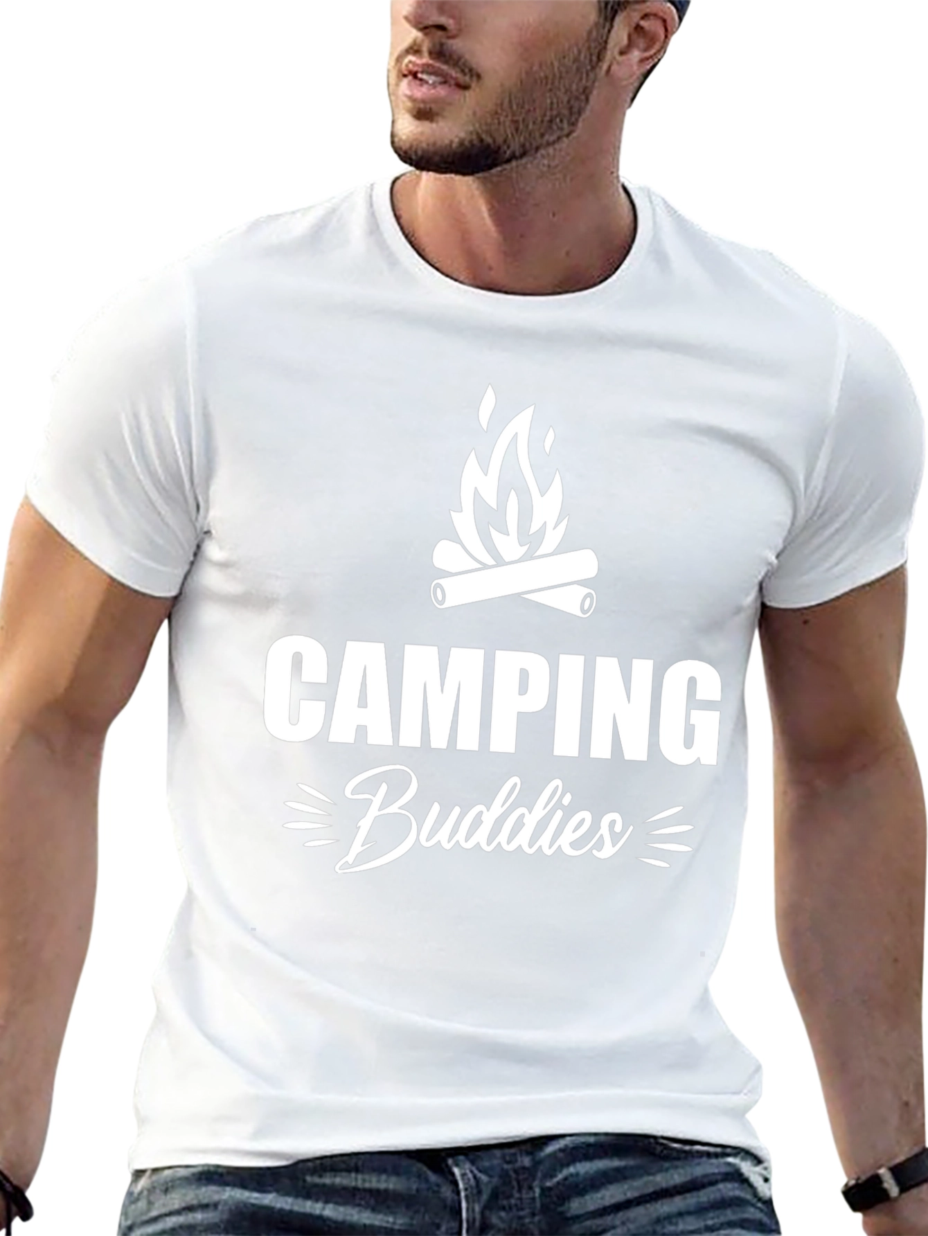 Camping Buddies Graphic T-Shirt - Black
