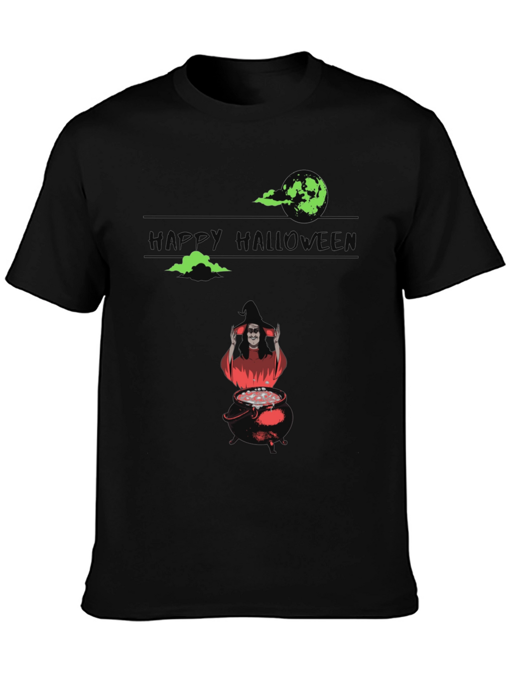 Halloween Witch Cauldron Graphic Tee - Spooky Season Shirt