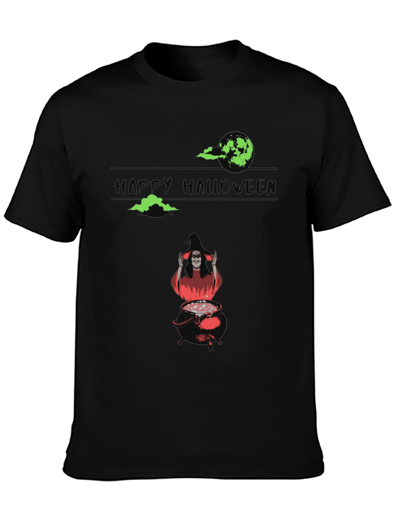 Halloween Witch Cauldron Graphic Tee - Spooky Season Shirt